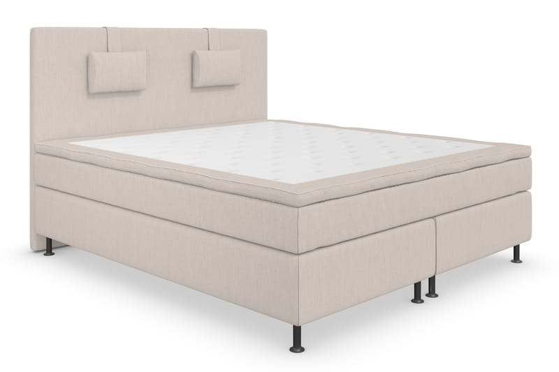 Jenkkisänky Roma Lyx 180x200 - Beige/Hopea jalat - Huonekalut - Sänky - Jenkkisängyt