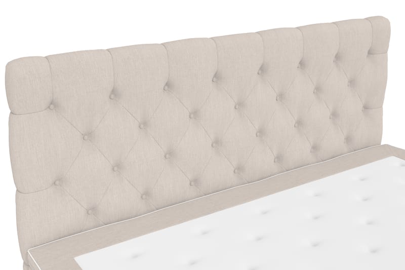 Jenkkisänky Roma Lyx 180x200 - Beige/Hopea jalat - Huonekalut - Sänky - Jenkkisängyt