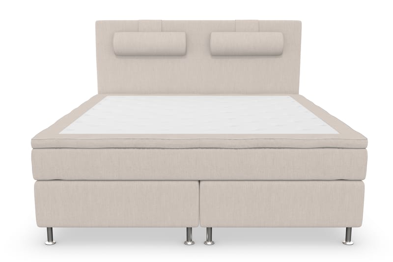 Jenkkisänky Roma Lyx 180x200 - Beige/Hopea jalat - Huonekalut - Sänky - Jenkkisängyt