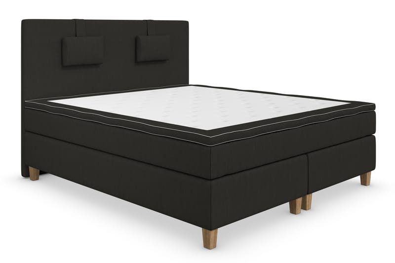 Jenkkisänky Roma Lyx 180x200 - Musta/Tammijalat - Huonekalut - Sänky - Jenkkisängyt
