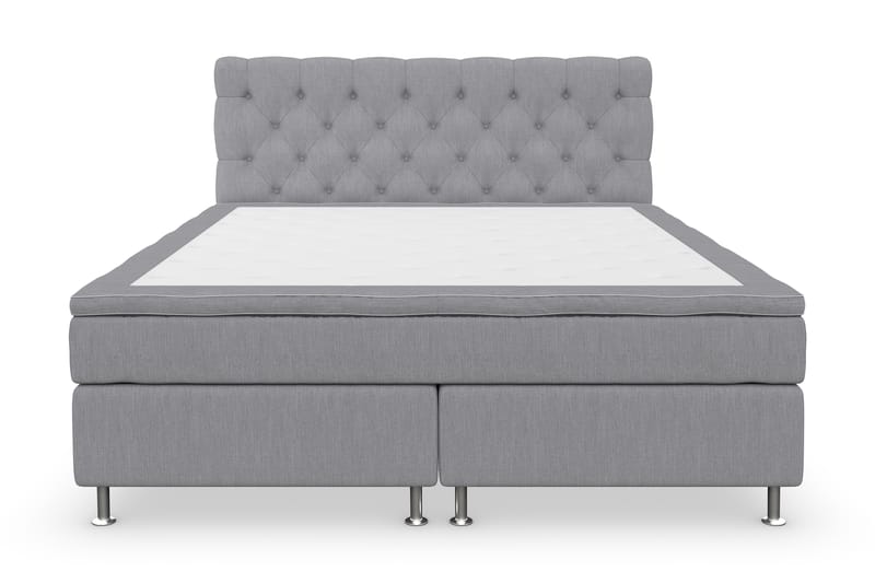 Jenkkisänky Roma Lyx 180x200 - Vaaleanharmaa/Hopea jalat - Huonekalut - Sänky - Jenkkisängyt