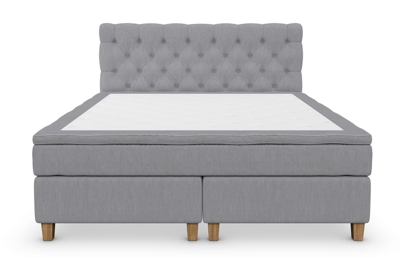 Jenkkisänky Roma Lyx 180x200 - Vaaleanharmaa/Tammijalat - Huonekalut - Sänky - Jenkkisängyt