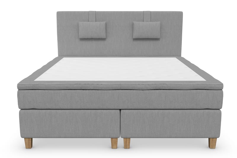 Jenkkisänky Roma Lyx 180x200 - Vaaleanharmaa/Tammijalat - Huonekalut - Sänky - Jenkkisängyt