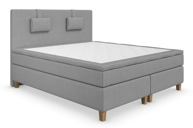 Jenkkisänky Roma Lyx 180x200 - Vaaleanharmaa/Tammijalat - Huonekalut - Sänky - Jenkkisängyt