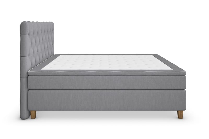 Jenkkisänky Roma Lyx 180x200 - Vaaleanharmaa/Tammijalat - Huonekalut - Sänky - Jenkkisängyt