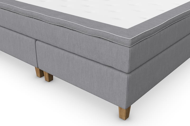 Jenkkisänky Roma Lyx 180x200 - Vaaleanharmaa/Tammijalat - Huonekalut - Sänky - Jenkkisängyt