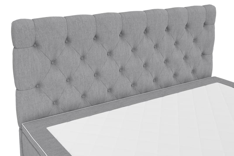 Jenkkisänky Romance Lyx 180x200 - Vaaleanharmaa/Musta sokkeli - Huonekalut - Sänky - Jenkkisängyt