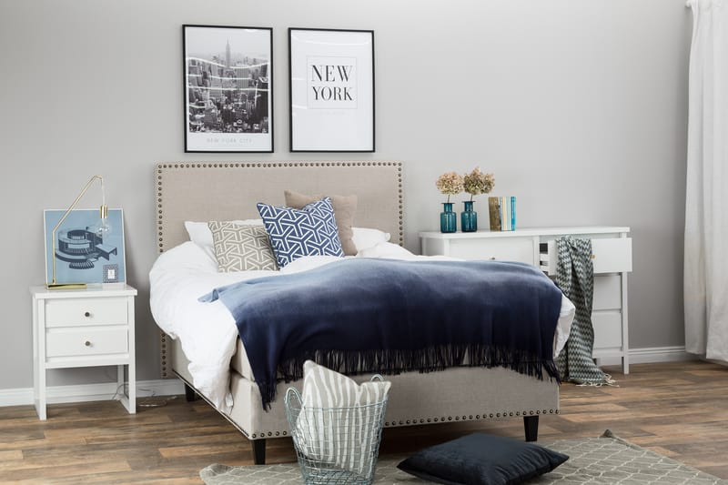 Jenkkisänky Roosalie 140x200 Pääty - Beige - Huonekalut - Sänky - Jenkkisängyt