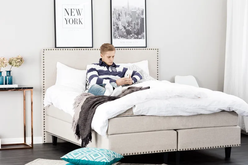 Jenkkisänky Roosalie 160x200 - Beige - Huonekalut - Sänky - Parisänky