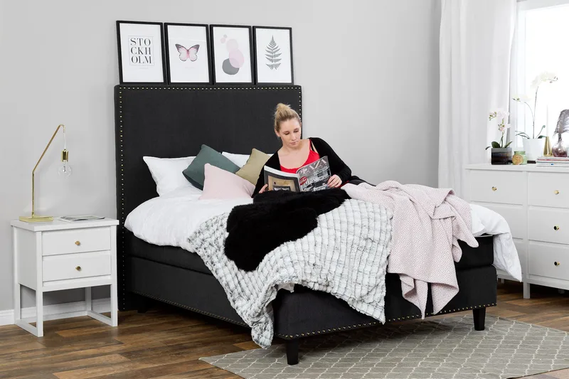 Jenkkisänky Roosalie 160x200 Pääty - Musta - Huonekalut - Sänky - Parisänky