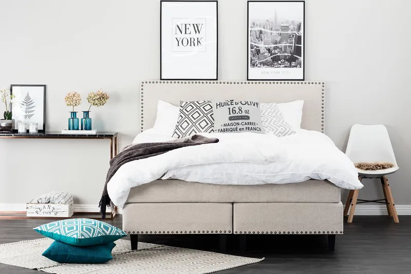 Jenkkisänky Roosalie 180x200 - Beige - Huonekalut - Sänky - Jenkkisängyt