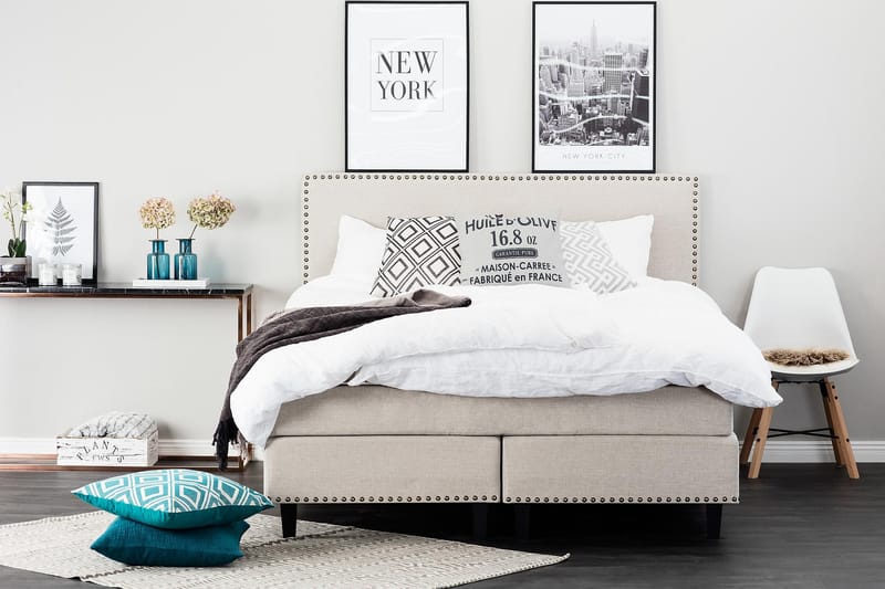 Jenkkisänky Roosalie 180x200 - Beige - Huonekalut - Sänky - Jenkkisängyt