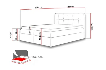 Jenkkisänky Sandom 120x200 cm - Vihreä - Huonekalut - Sänky - Jenkkisängyt