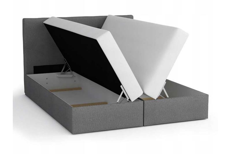 Jenkkisänky Selmes 140x200 cm sängynpäädyllä - Vaaleanharmaa - Huonekalut - Sänky - Jenkkisängyt