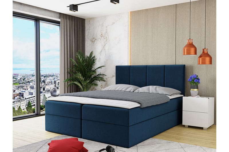 Jenkkisänky Skudderup 160x200 cm + Sijauspatja - Musta - Huonekalut - Sänky - Jenkkisängyt