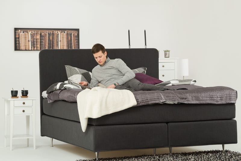 Jenkkisänky Sovereign 200x200 - Tummanharmaa - Huonekalut - Sänky - Parisänky