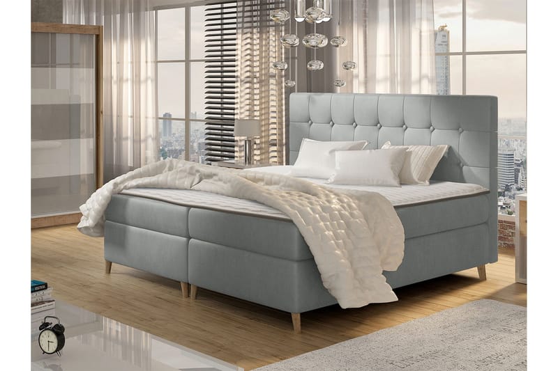 Jenkkisänky Taiwan 200x200 cm - Harmaa - Huonekalut - Sänky - Jenkkisängyt