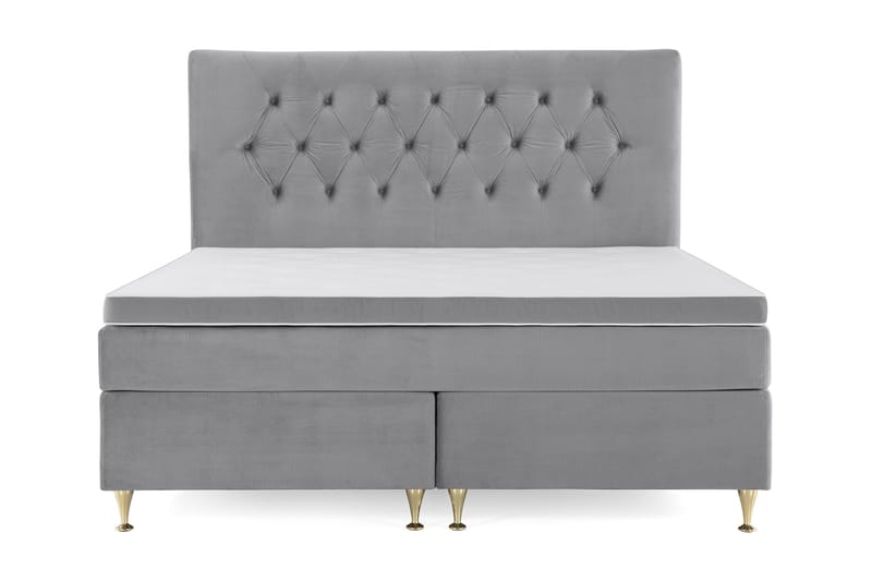 Jenkkisänky Torsö 160x200 Sametti - Vaaleanharmaa - Huonekalut - Sänky - Parisänky