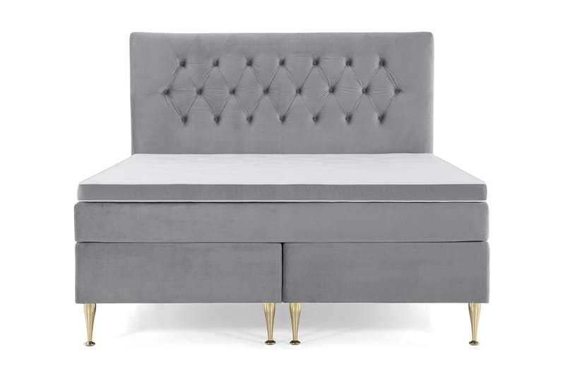 Jenkkisänky Torsö 160x200 Sametti - Vaaleanharmaa - Huonekalut - Sänky - Jenkkisängyt