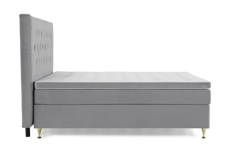 Jenkkisänky Torsö 160x200 Sametti - Vaaleanharmaa - Huonekalut - Sänky - Parisänky