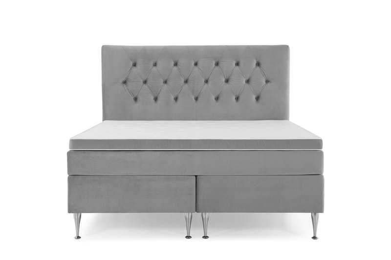 Jenkkisänky Torsö 160x200 Sametti, Vaaleanharmaa