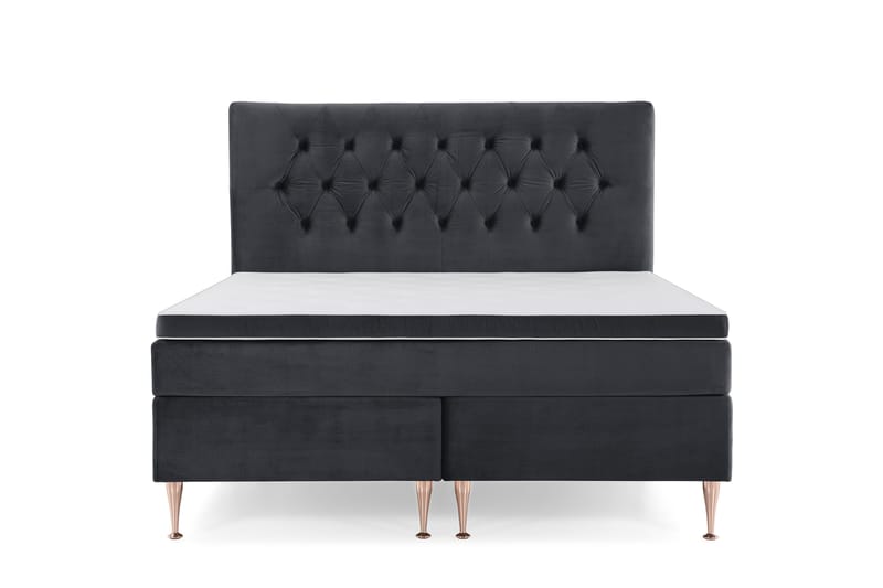 Jenkkisänky Torsö 180x200 Sametti - Musta - Huonekalut - Sänky - Jenkkisängyt