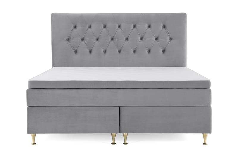 Jenkkisänky Torsö 180x200 Sametti - Vaaleanharmaa - Huonekalut - Sänky - Parisänky