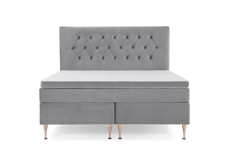 Jenkkisänky Torsö 180x200 Sametti - Vaaleanharmaa - Huonekalut - Sänky - Jenkkisängyt