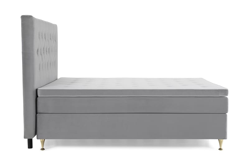 Jenkkisänky Torsö 180x200 Sametti - Vaaleanharmaa - Huonekalut - Sänky - Parisänky