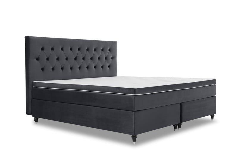 Jenkkisänky Torsö 210x210 Sametti - Musta - Huonekalut - Sänky - Parisänky