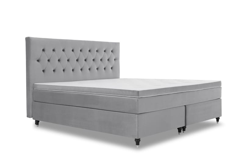 Jenkkisänky Torsö 210x210 Sametti - Vaaleanharmaa - Huonekalut - Sänky - Parisänky