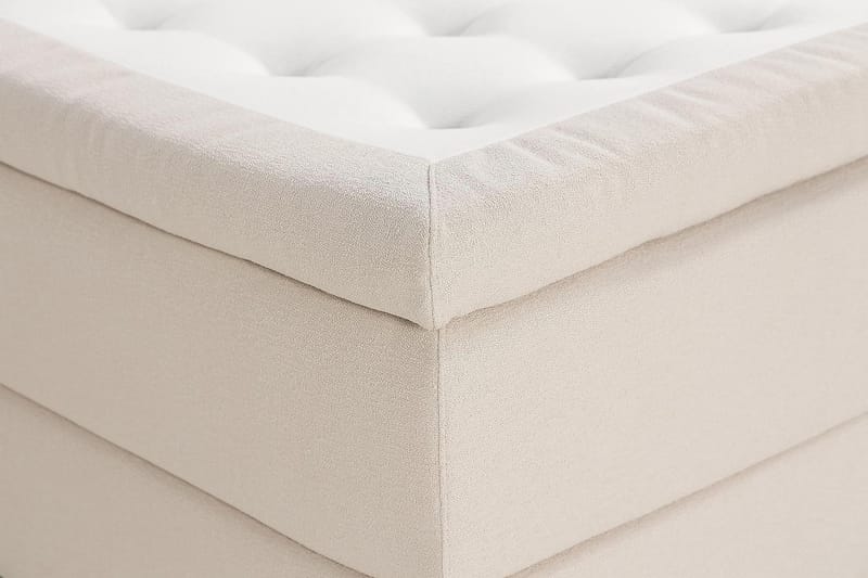 Kakichi Luxe Täydellinen Sänkypaketti Jenkkisänky 180x200 cm Napitettu sängynpääty - Vaaleabeige - Huonekalut - Sänky - Jenkkisängyt