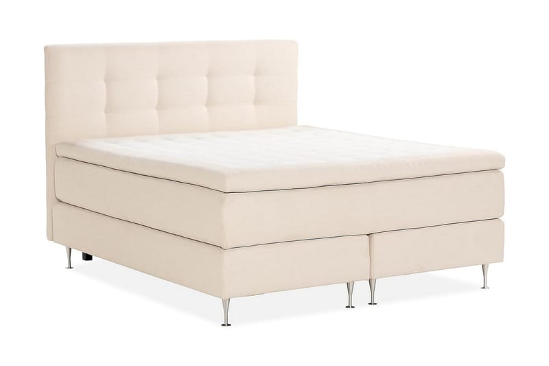 Kakichi Luxe Täydellinen Sänkypaketti Jenkkisänky 180x200 cm Napitettu sängynpääty - Vaaleabeige - Huonekalut - Sänky - Jenkkisängyt