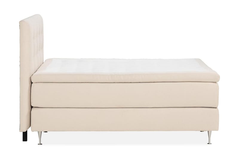 Kakichi Luxe Täydellinen Sänkypaketti Jenkkisänky 180x200 cm Napitettu sängynpääty - Vaaleabeige - Huonekalut - Sänky - Jenkkisängyt