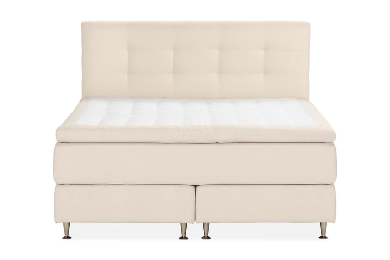 Kakichi Luxe Täydellinen Sänkypaketti Jenkkisänky 180x200 cm sängynpäädyllä - Vaaleabeige - Huonekalut - Sänky - Jenkkisängyt