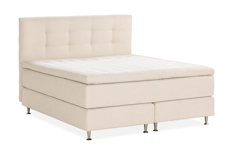 Kakichi Luxe Täydellinen Sänkypaketti Jenkkisänky 180x200 cm sängynpäädyllä - Vaaleabeige - Huonekalut - Sänky - Jenkkisängyt