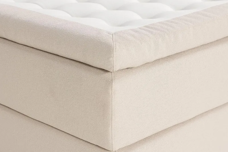 Oslo Lyx Luxe Täydellinen Sänkypaketti Jenkkisänky 180x200 cm sängynpäädyllä - Vaaleabeige - Huonekalut - Sänky - Jenkkisängyt