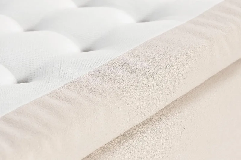 Oslo Lyx Luxe Täydellinen Sänkypaketti Jenkkisänky 180x200 cm sängynpäädyllä - Vaaleabeige - Huonekalut - Sänky - Jenkkisängyt