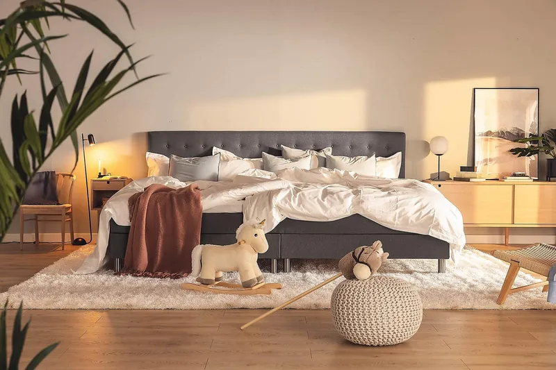 Perhesänky Rebeca 280x200 cm - (+Lisää) Tummanharmaa - Huonekalut - Sänky - Jenkkisängyt