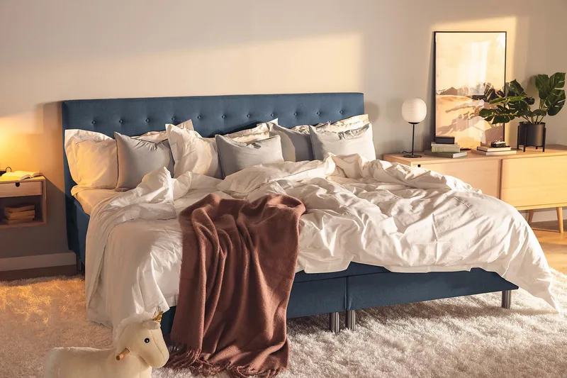 Perhesänky Sänkypaketti Rebeca 240x200 cm - (+Lisää) Tummansininen - Huonekalut - Sänky - Jenkkisängyt