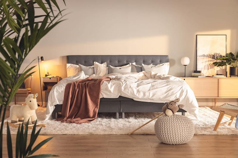 Perhesänky Sänkypaketti Rebeca 240x210 cm - (+Lisää) Tummanharmaa - Huonekalut - Sänky - Jenkkisängyt