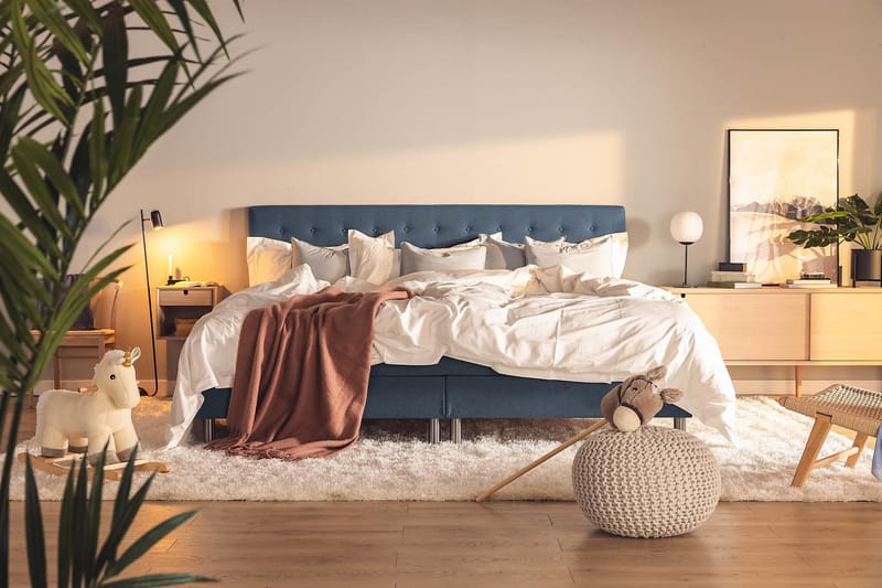 Perhesänky Sänkypaketti Rebeca 240x210 cm - (+Lisää) Tummansininen - Huonekalut - Sänky - Jenkkisängyt