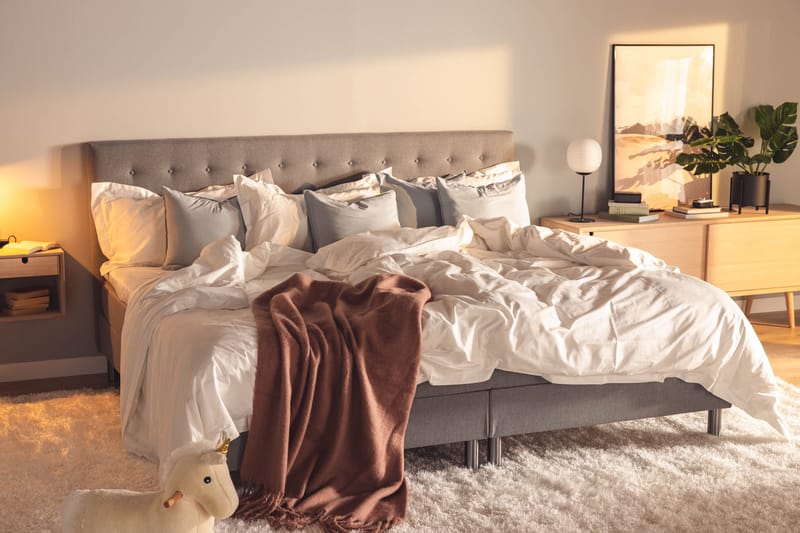 Perhesänky Sänkypaketti Rebeca 240x210 cm - (+Lisää) Vaaleanharmaa - Huonekalut - Sänky - Jenkkisängyt