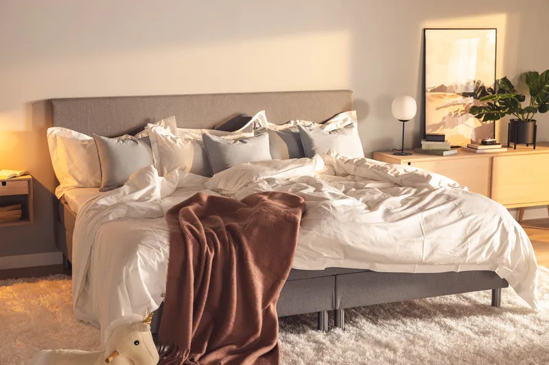 Perhesänky Sänkypaketti Rebeca 240x210 cm - (+Lisää) Vaaleanharmaa - Huonekalut - Sänky - Jenkkisängyt