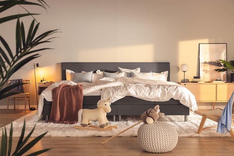 Perhesänky Sänkypaketti Rebeca 280x200 cm - (+Lisää) Tummanharmaa - Huonekalut - Sänky - Jenkkisängyt