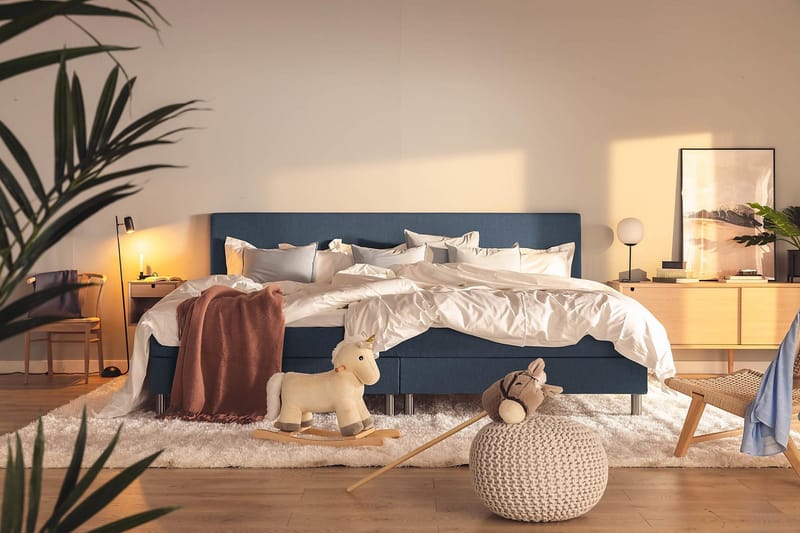 Perhesänky Sänkypaketti Rebeca 280x200 cm - (+Lisää) Tummansininen - Huonekalut - Sänky - Jenkkisängyt