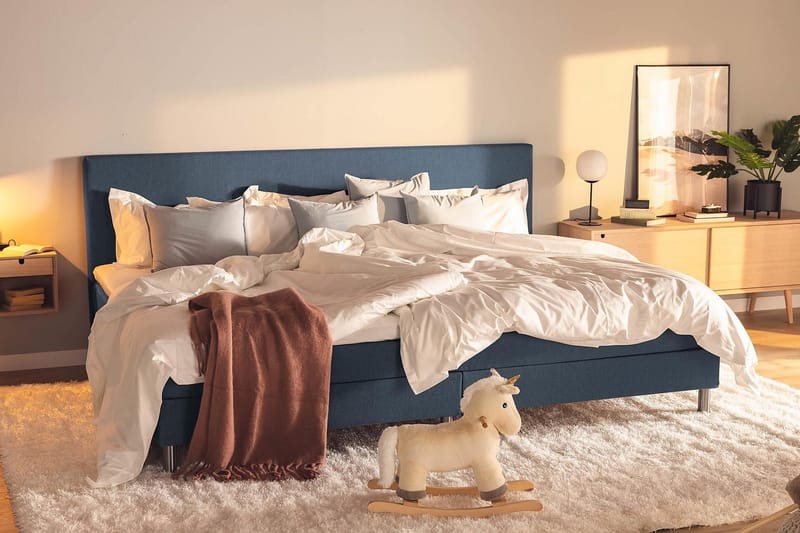 Perhesänky Sänkypaketti Rebeca 280x200 cm - (+Lisää) Tummansininen - Huonekalut - Sänky - Jenkkisängyt