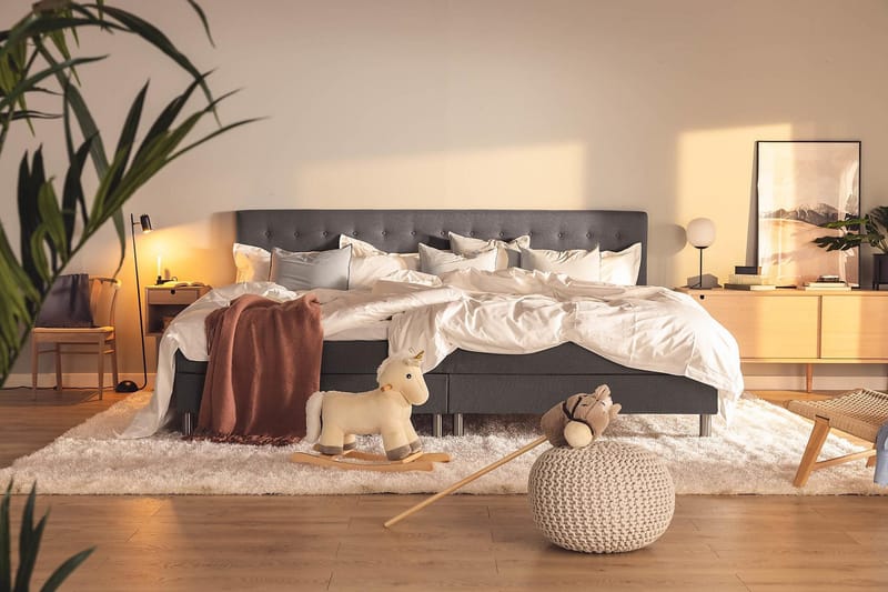 Perhesänky Sänkypaketti Rebeca 280x210 cm - (+Lisää) Tummanharmaa - Huonekalut - Sänky - Jenkkisängyt