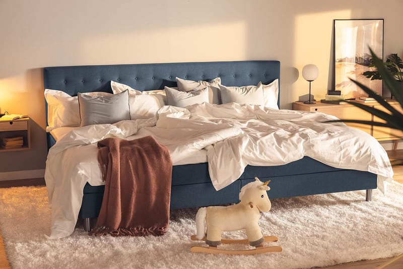 Perhesänky Sänkypaketti Rebeca 280x210 cm - (+Lisää) Tummansininen - Huonekalut - Sänky - Jenkkisängyt