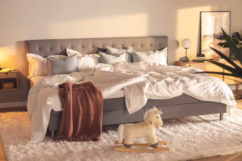 Perhesänky Sänkypaketti Rebeca 280x210 cm - (+Lisää) Vaaleanharmaa - Huonekalut - Sänky - Jenkkisängyt